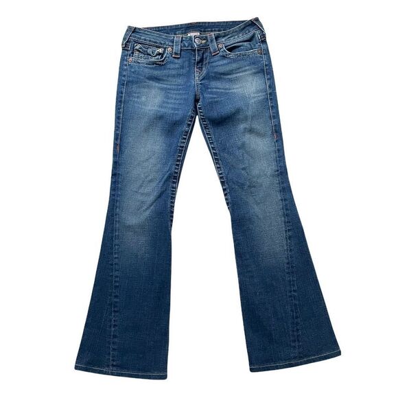 TRUE RELIGION WOMEN’s JOEY FLARE BOOTCUT JEANS lowrise style 10-503 size 28‎ - Picture 1 of 10